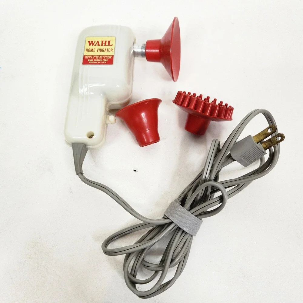 Wahl Model E Home Electric Vibrator Massager White W/ 3 Attachments Box Vintage